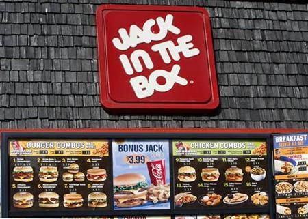 A general view of a Jack In The Box drive in menu and restaurant in Cardiff